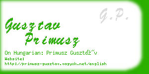 gusztav primusz business card